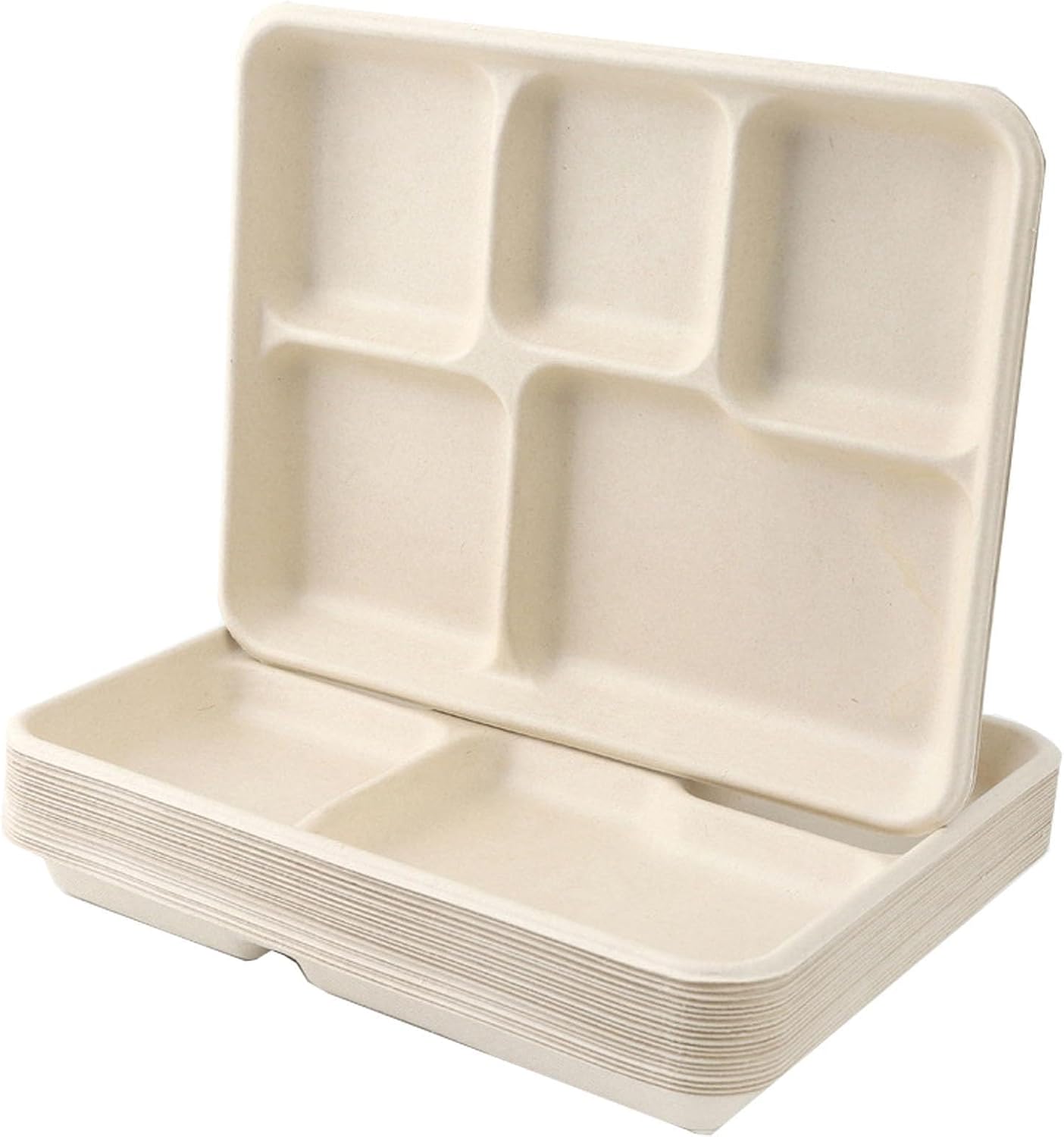 5 PORTIONS DISPOSABLE PLATES 25 PIECES EACH PACK