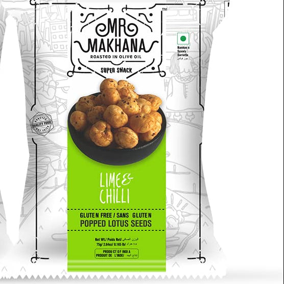 MR MAKHANA ROASTED LIME & CHILLI 25 GM GLUTEN FREE