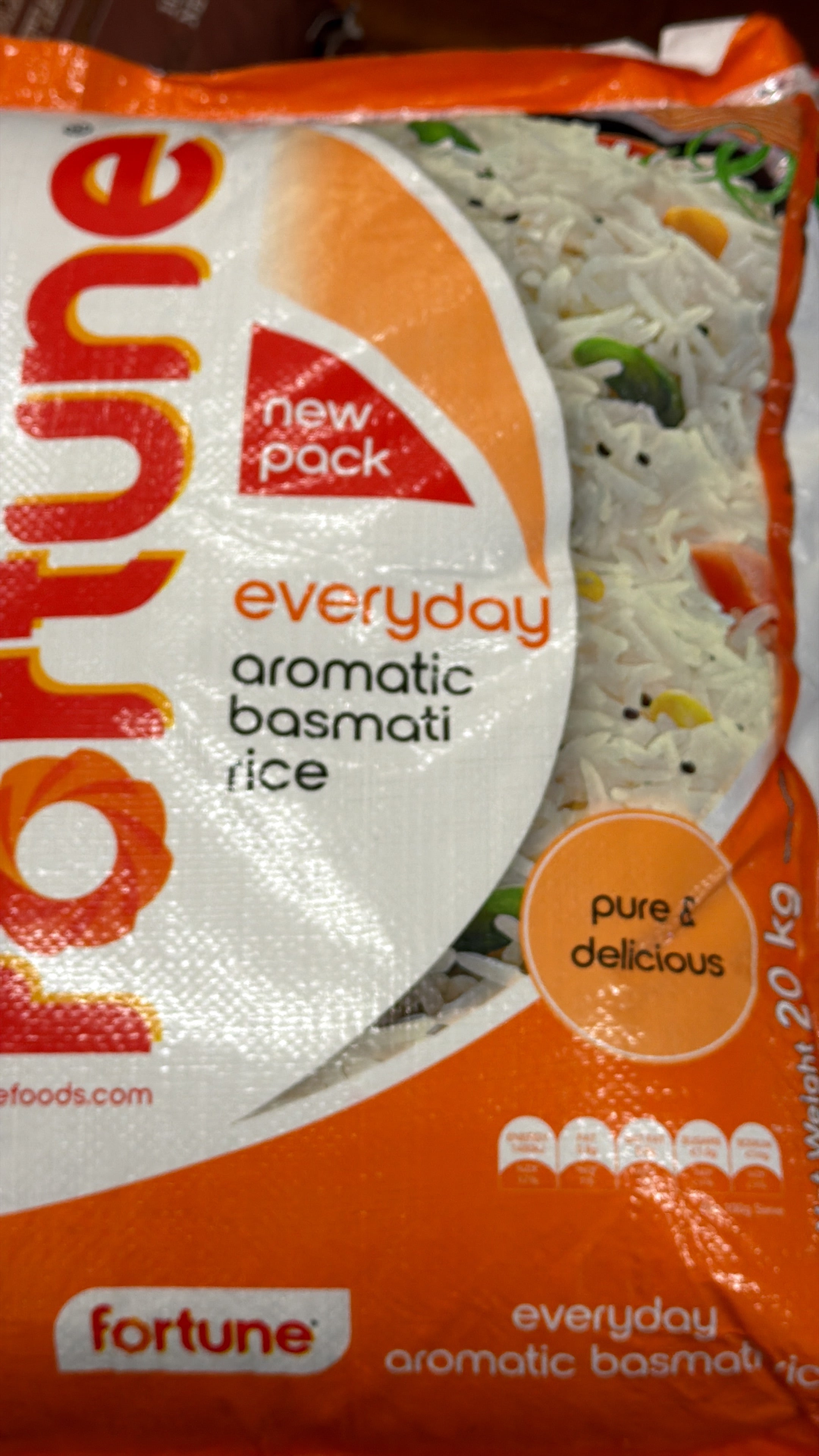 FORTUNE EVERYDAY BASMATI RICE 20 KG