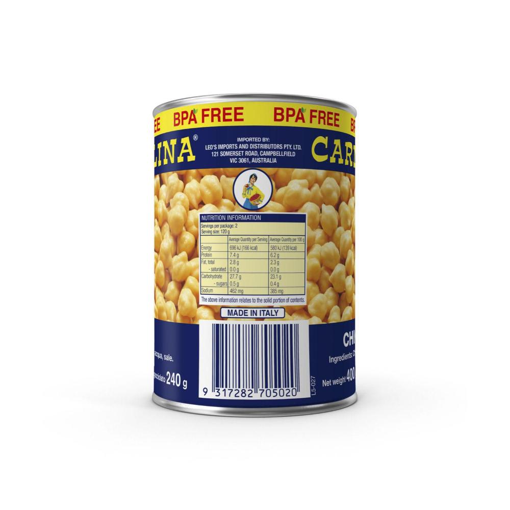 CARMELINA CHICK PEAS CAN 400 GM