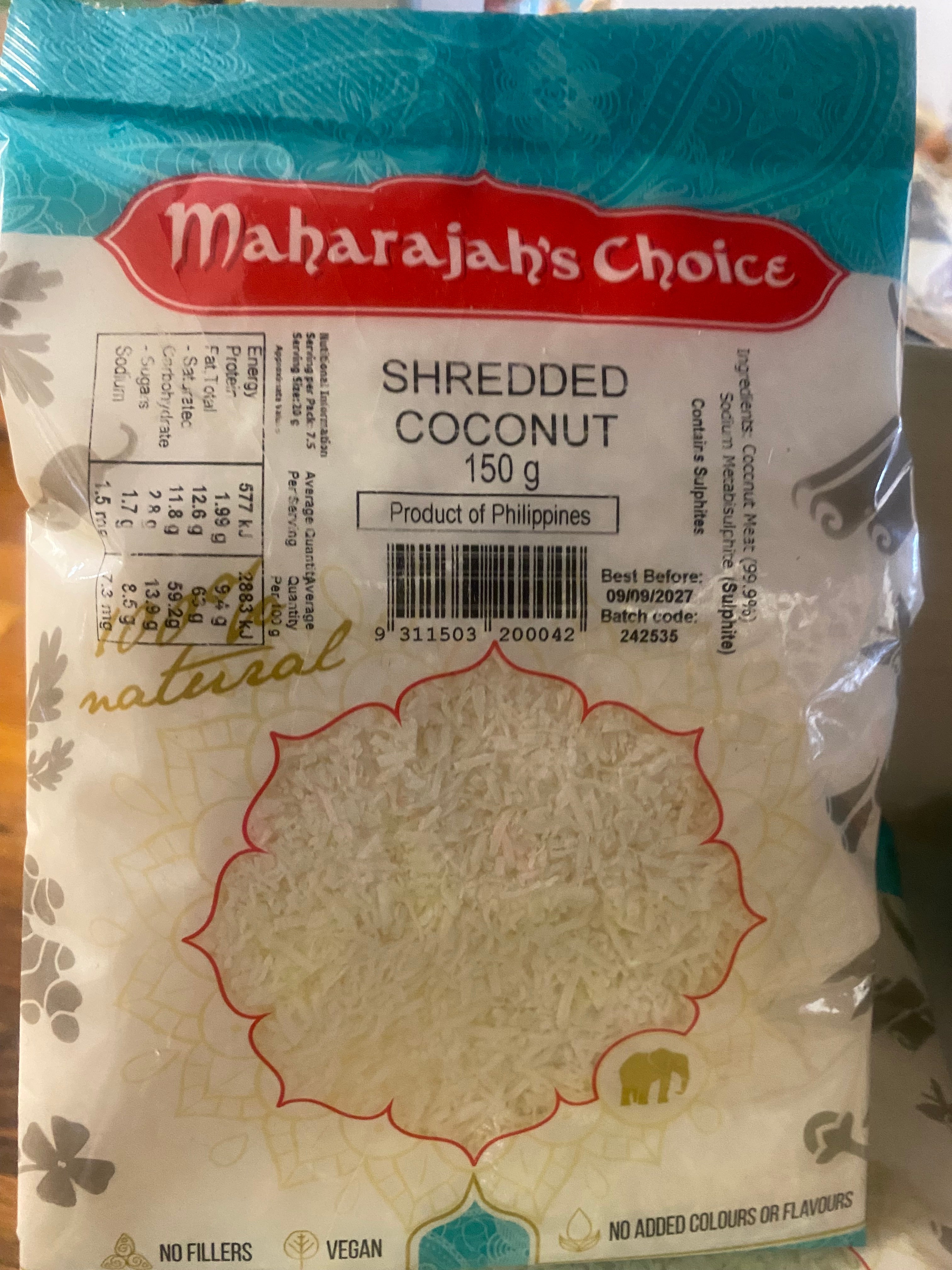 MAHARAJA'S CHOICE SHREDDED COCONUT 150 GM