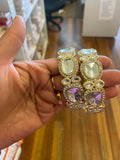 METAL BRACELETS SET OF 2 GOLDEN & WHITE