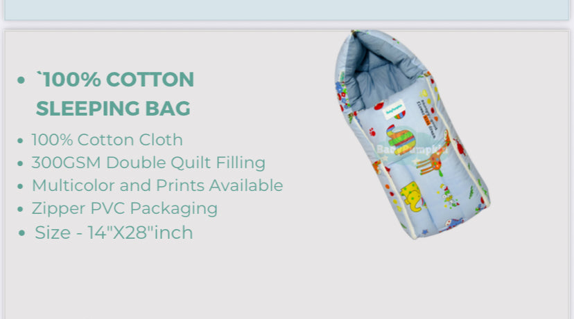 BABY SLEEPING BAG COTTON GIFT ITEM 100% COTTON