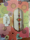 Designer stone Rakhi cramson red