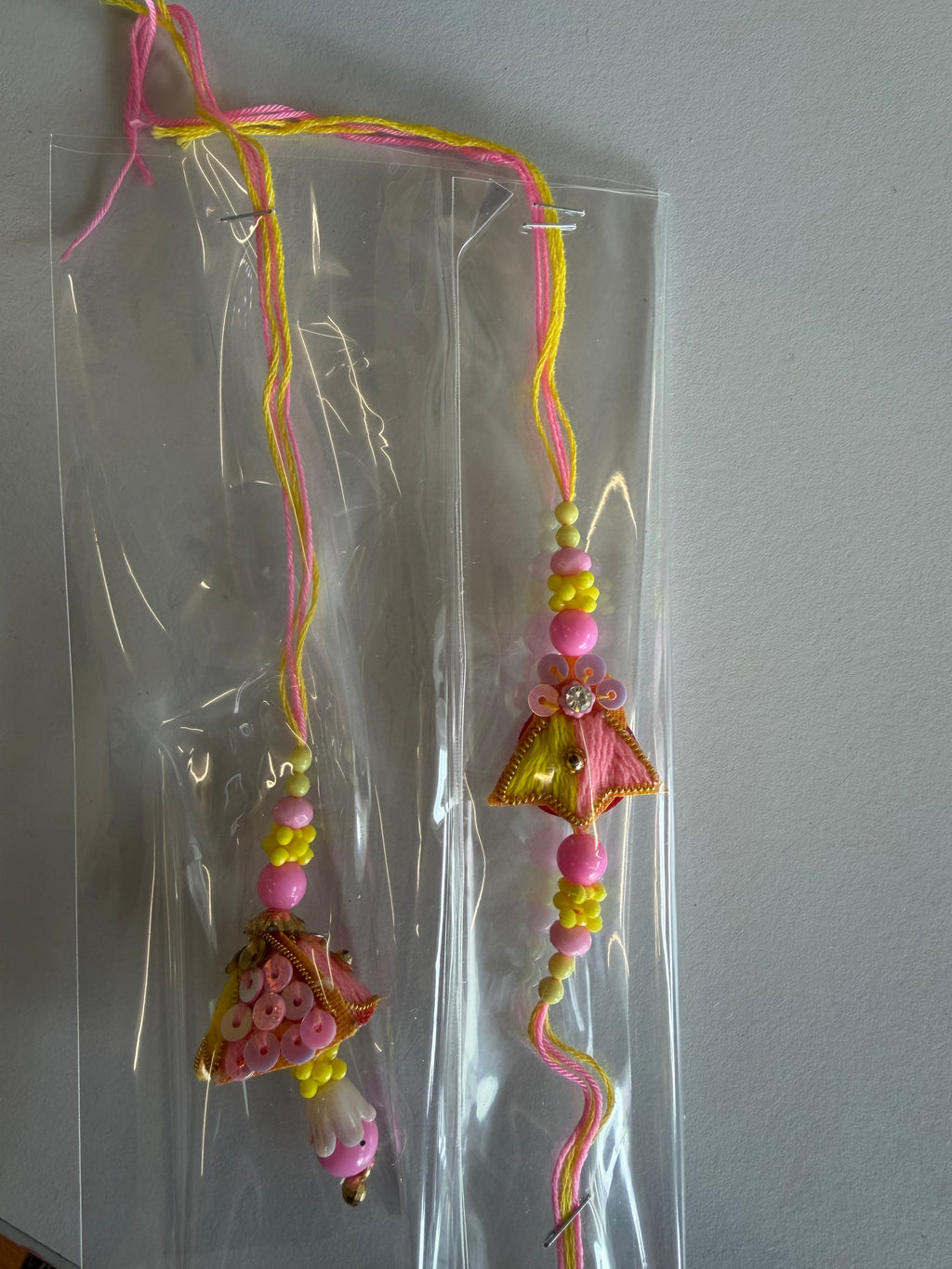 BHAIYA BHAI RAKHI PINK BEADS