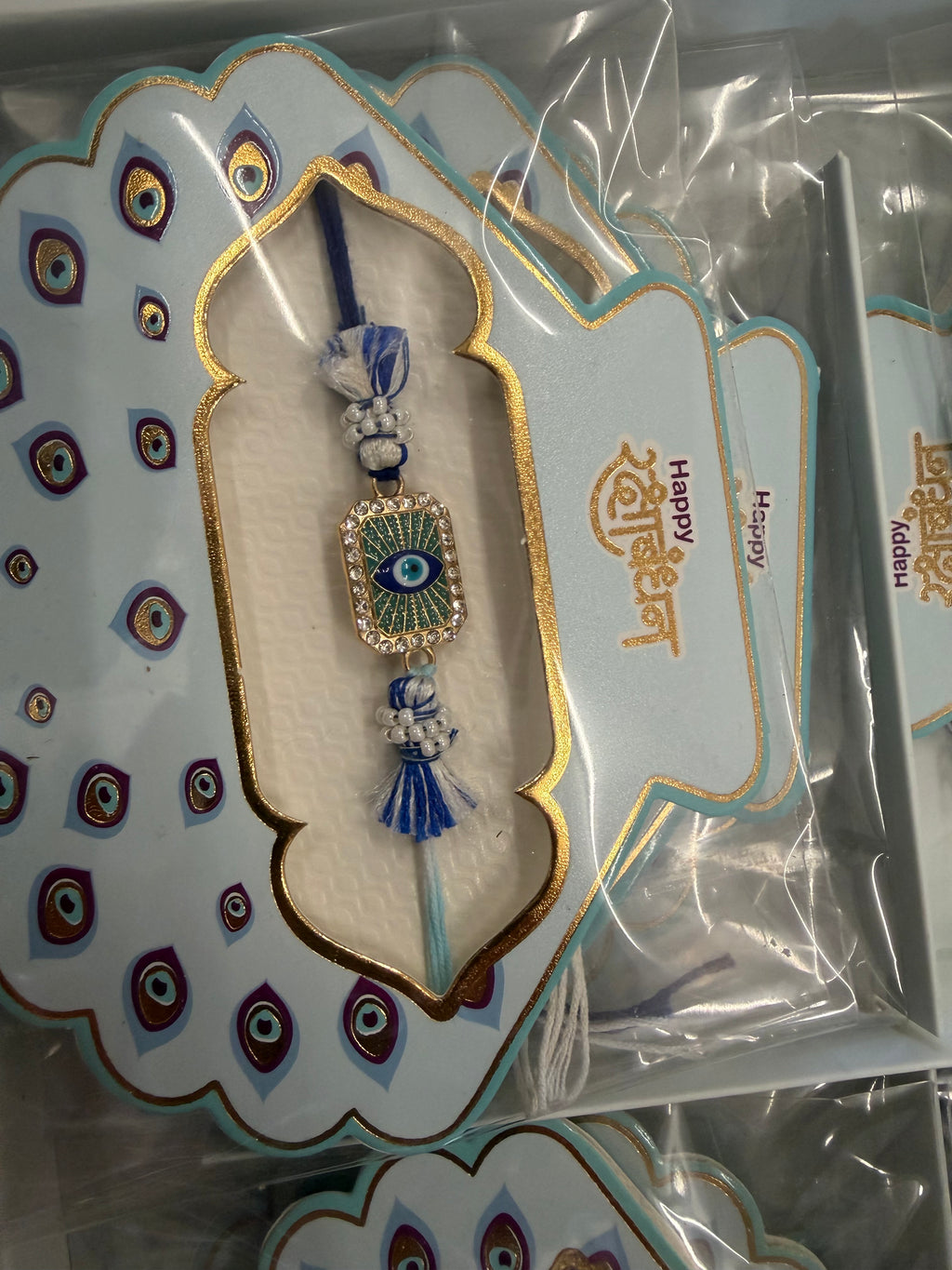 SQUARE EVIL EYE  DESIGNER RAKHI