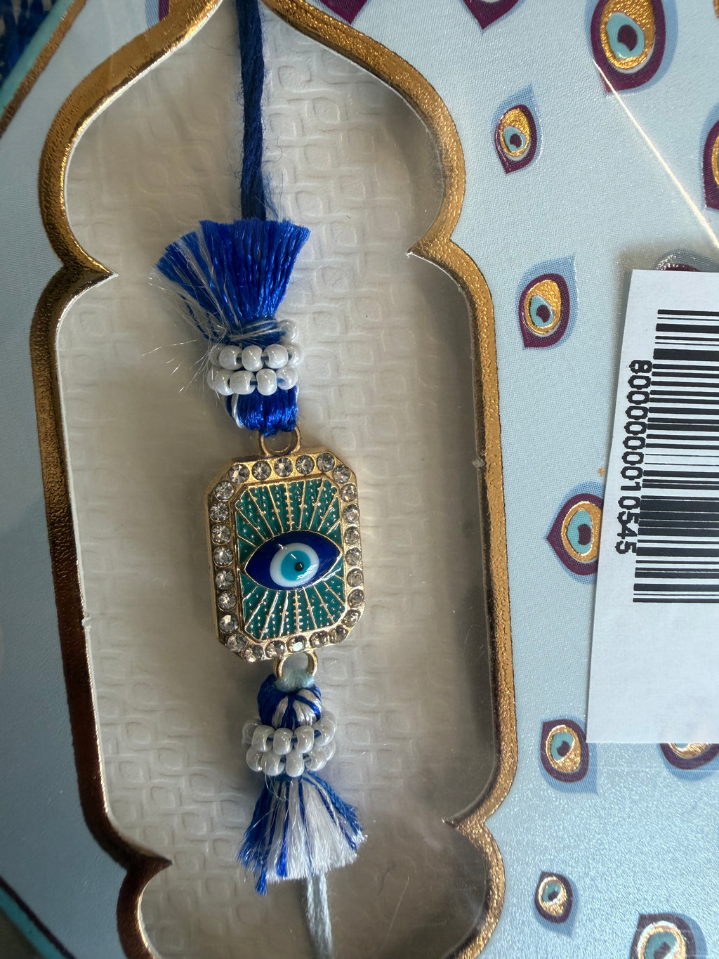SQUARE EVIL EYE  DESIGNER RAKHI