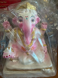 GANESH IDOL WHITE & GOLDEN 8 INCH