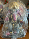 GANESH IDOL GRAY & GOLDEN 8 INCH