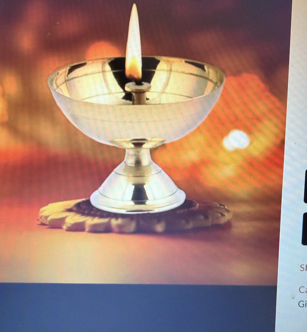 Brass diya