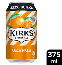 KIRKS ORANGE SQUASH ZERO SUGAR CAN