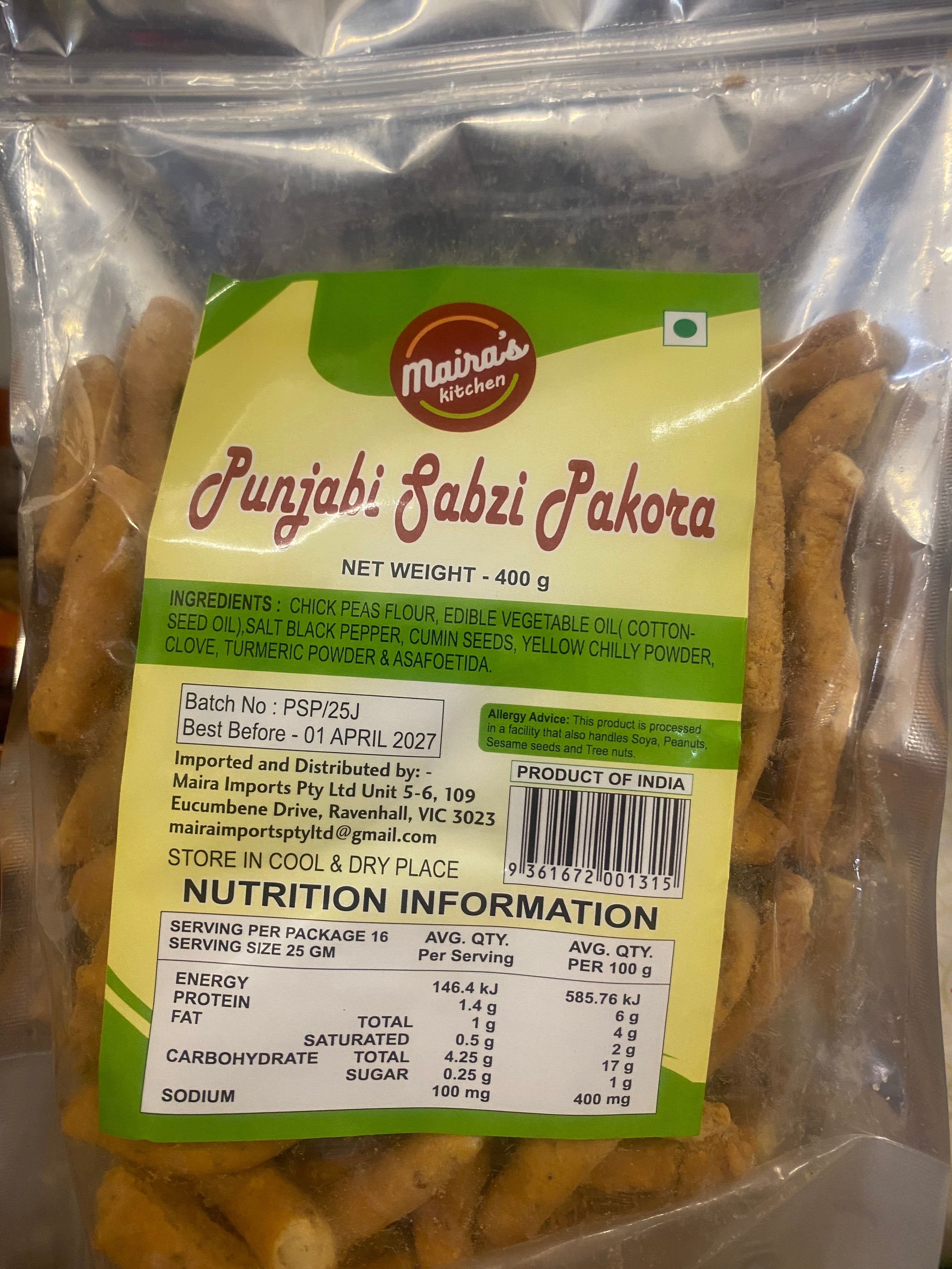 MAIRA'S PUNJABI SABJI PAKORA 400 GM