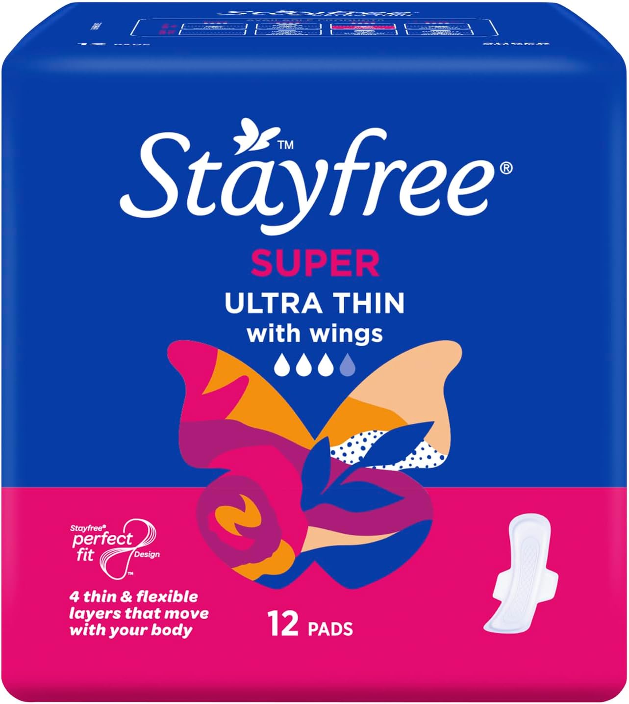 STAY FREE ULTRA THIN WITH WINGS 12 IN A PACK