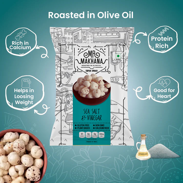 MR  MAKHANA FOXSEEDS( MAKHANA) SEA SALT & VINEGAR 25 GM GLUTEN FREE