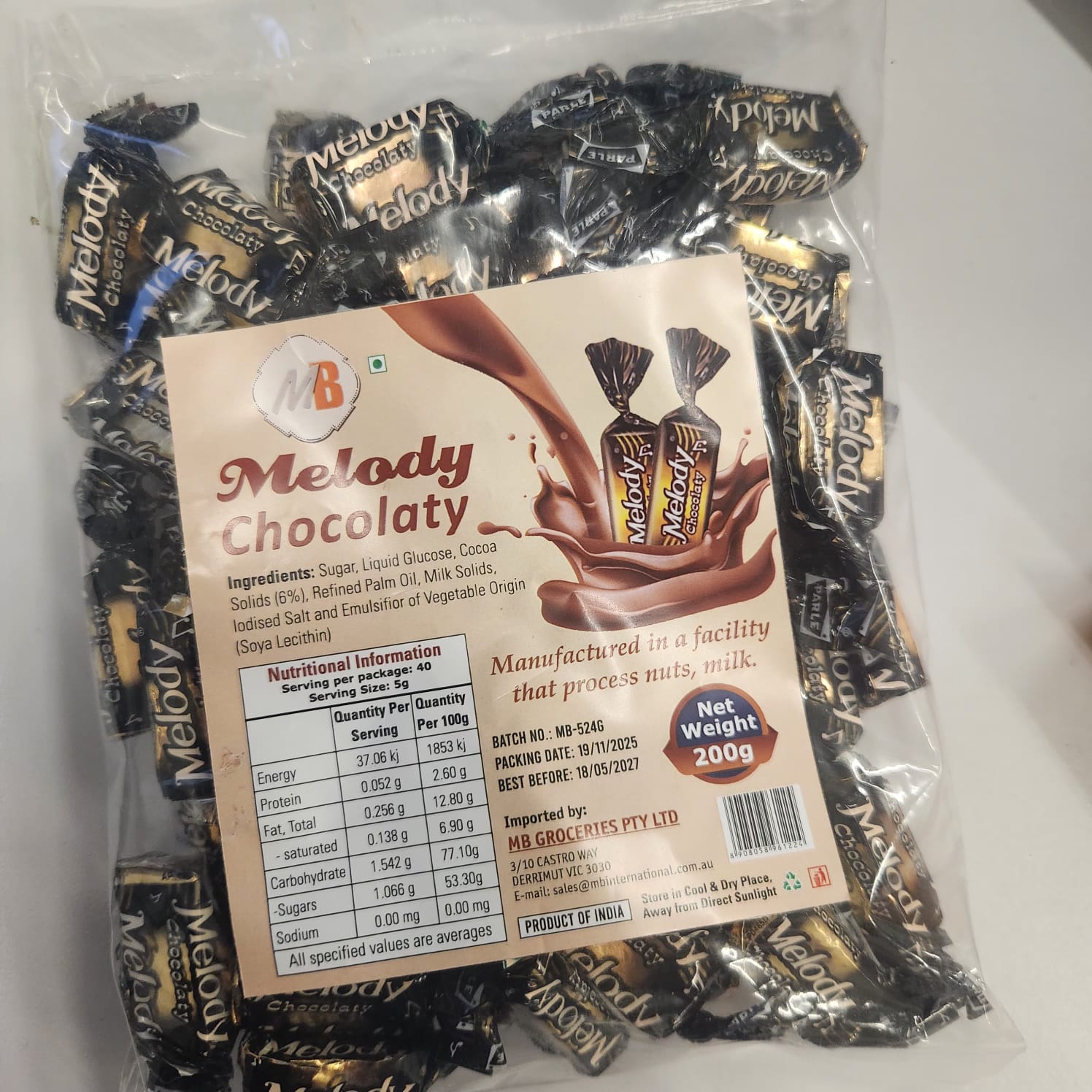 MELODY CHOCOLATY CANDIES 200GM