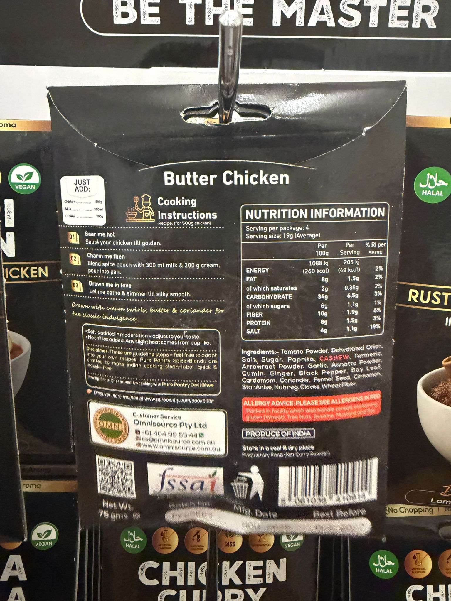 PURE PANTRY BUTTER CHICKEN MIX 60 GM