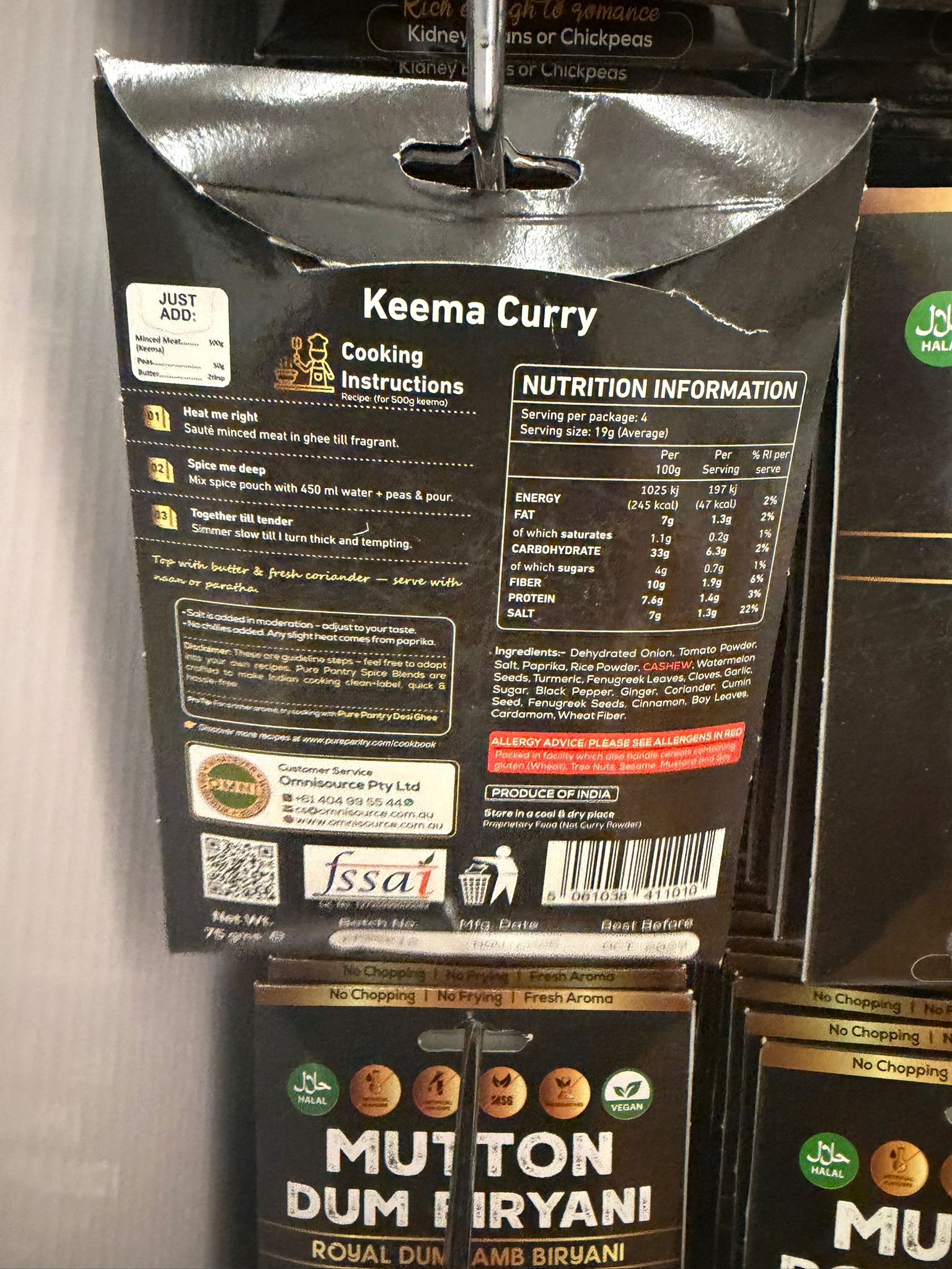 PURE PANTRY KEEMA CURRY MIX 60 GM