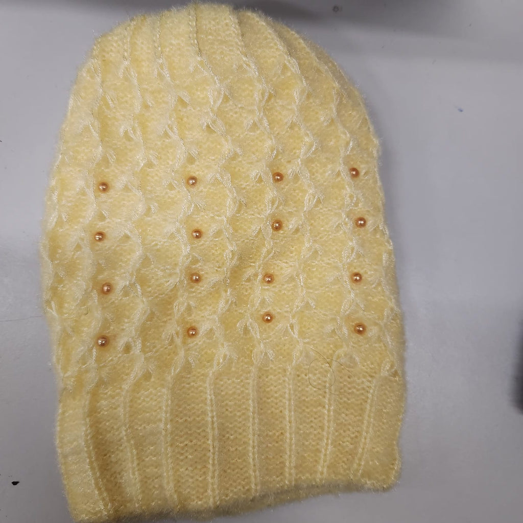 LADIES BEANIES WITH BEADS (FURR LINNING)