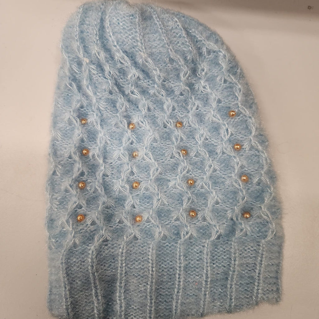 LADIES BEANIES WITH BEADS (FURR LINNING)