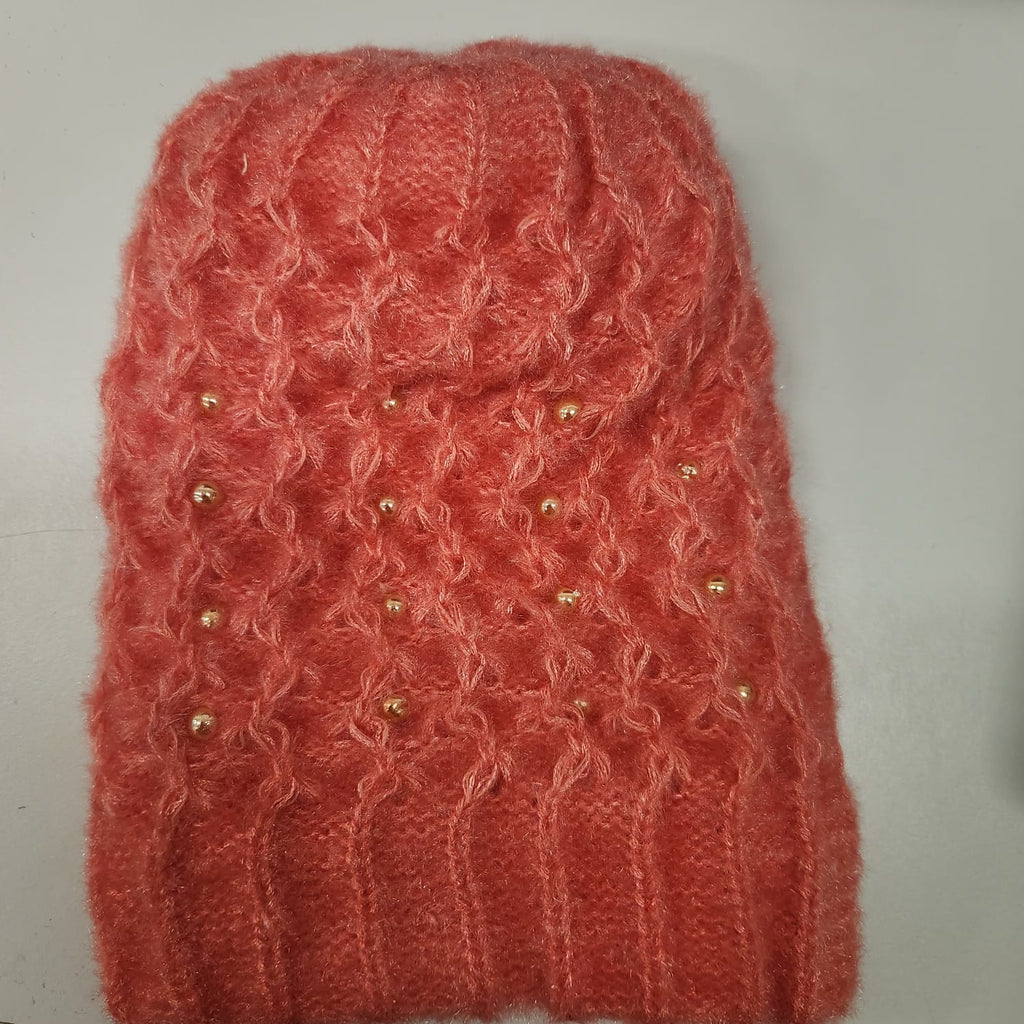 LADIES BEANIES WITH BEADS (FURR LINNING)