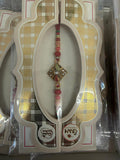 Designer Stone Rakhi red