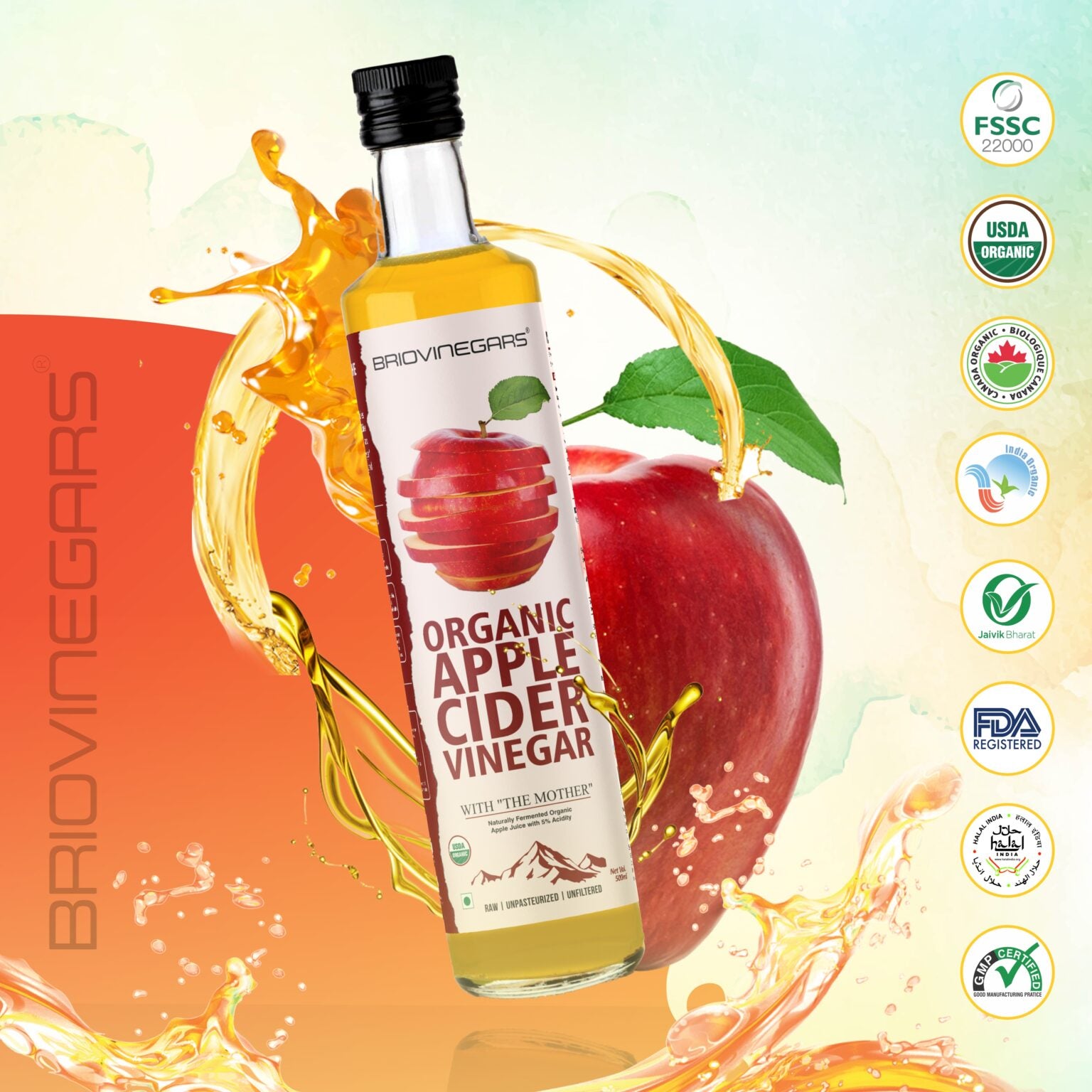 BRIOVINEGAR APPLE CIDER VINEGAR 200 ML