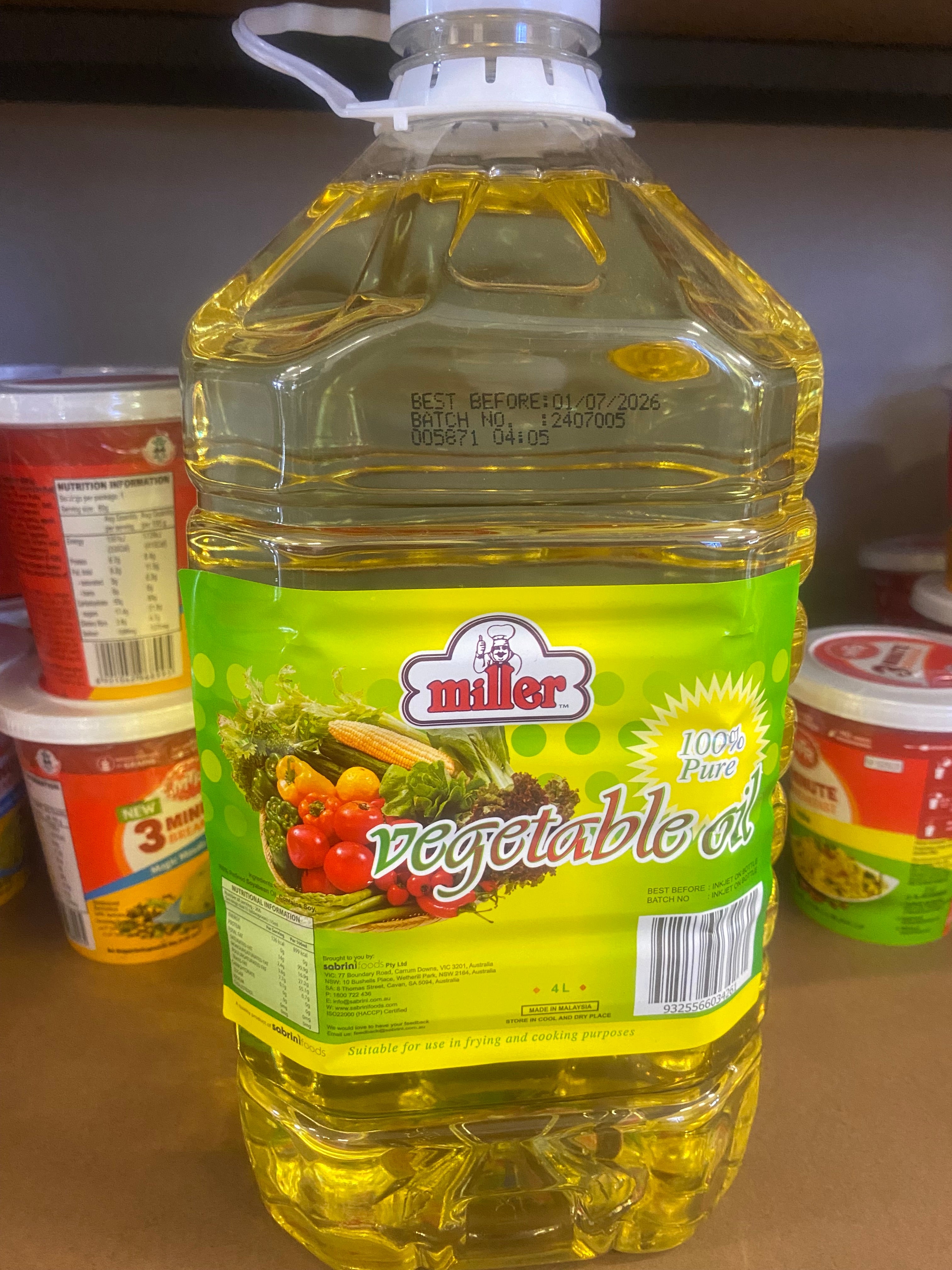 MILLER VEGETABLE OIL 4 LTR13